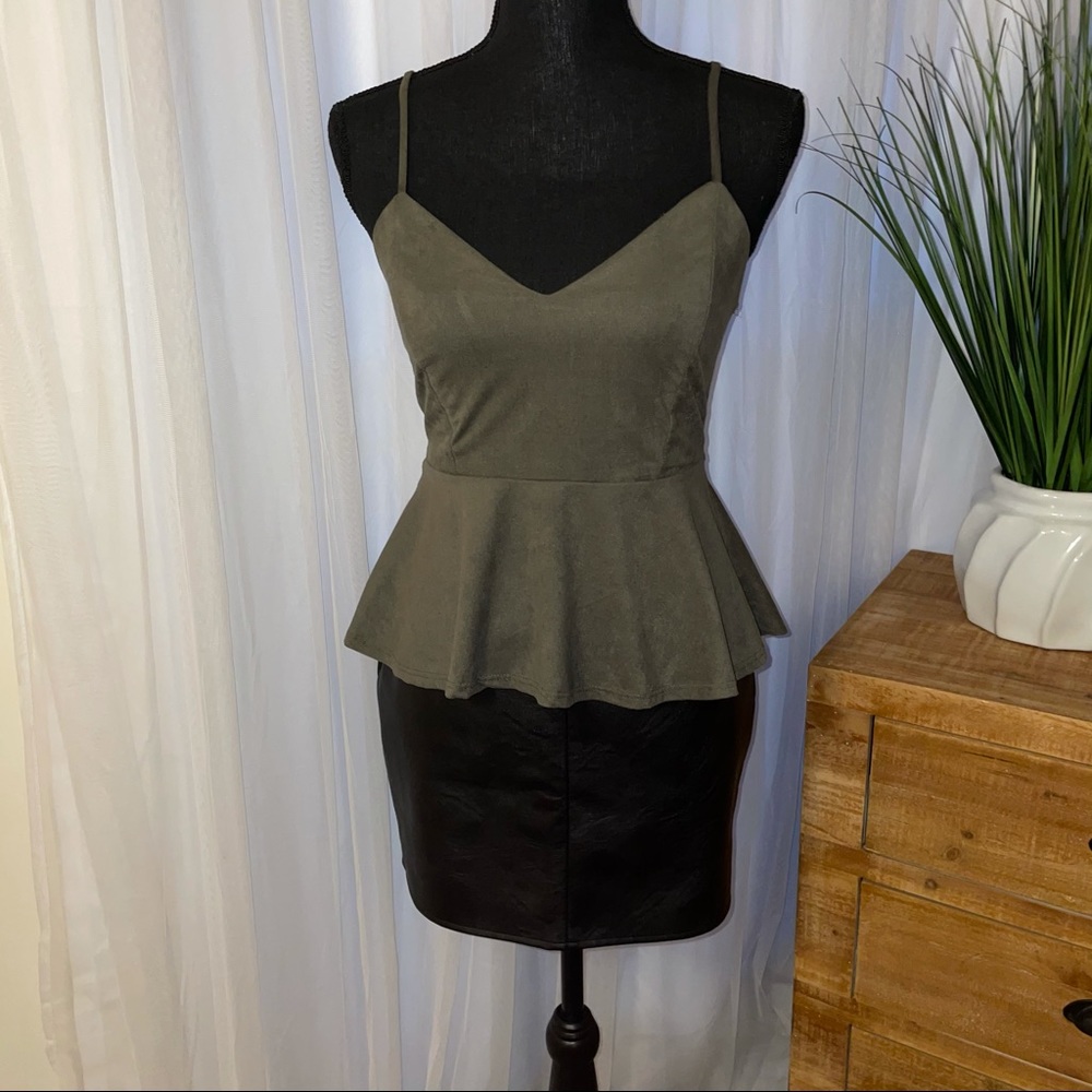 Charlotte Russe | Olive suede tank